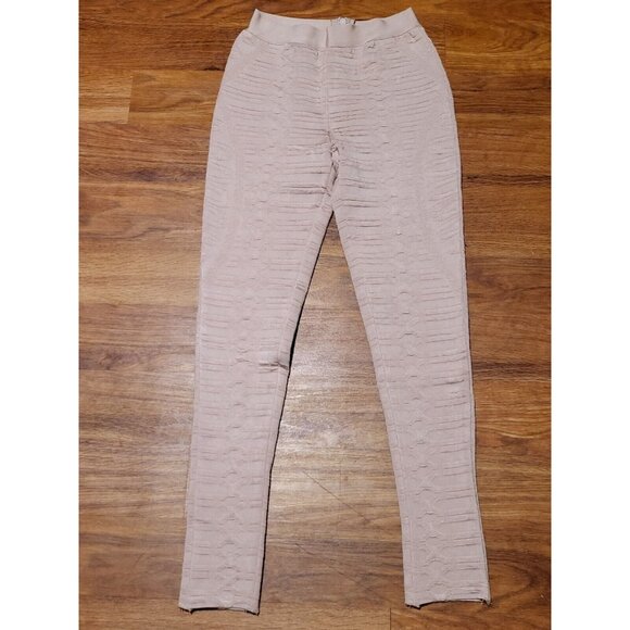 JLUXLABEL Cream Textured Leggings - Picture 1 of 5